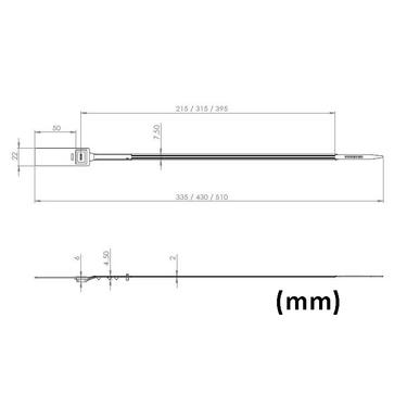 VersaGrip Numbered Variable Length Security Seal - Dimensions